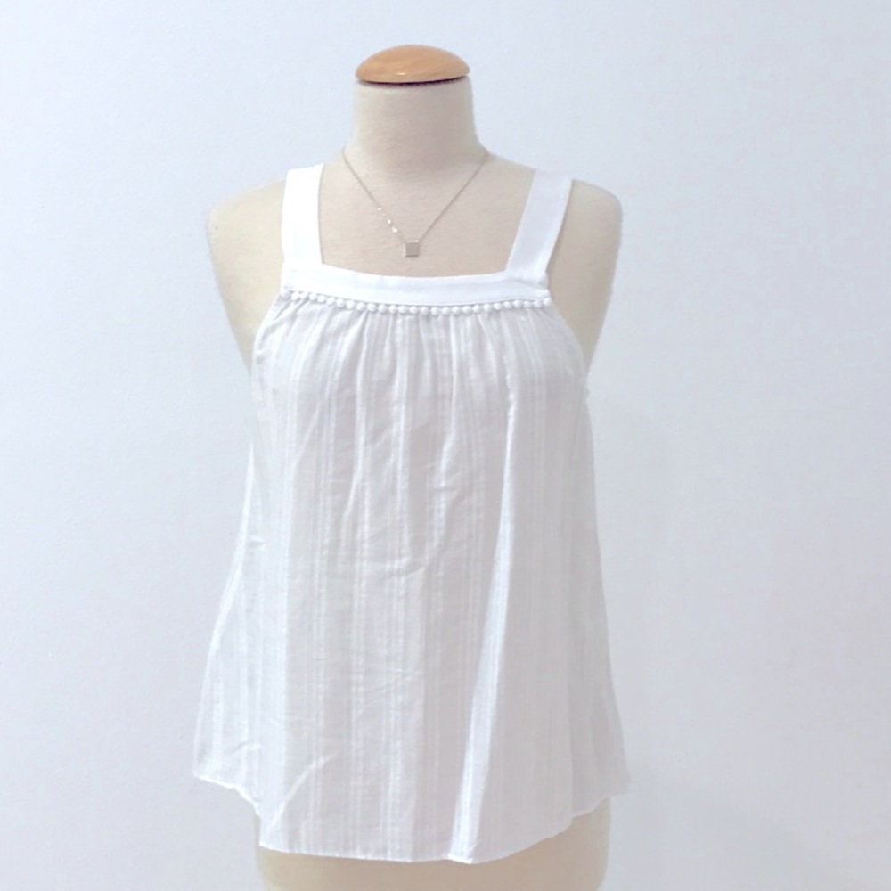 NWOT BCBGeneration White Boho Tank Lightweight Cotton Size Small Top